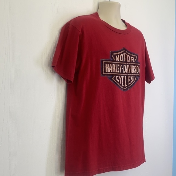 Harley Davidson - Vintage Gator Harley Davidson Leesburg Fl Red Shirt Size Large - Picture 4 of 11
